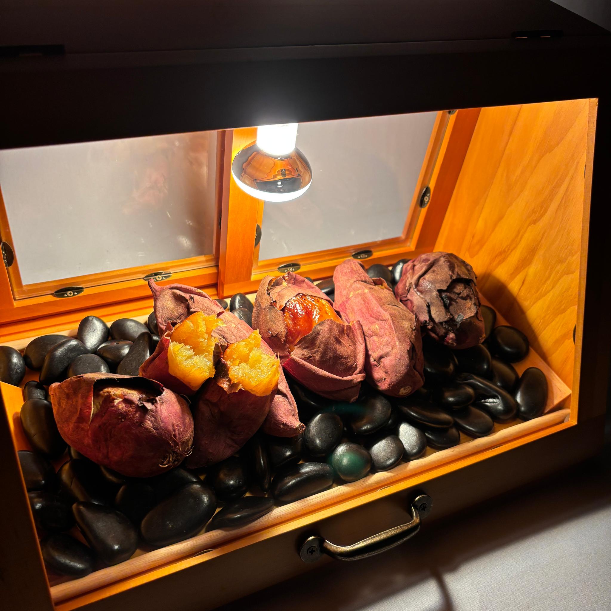 木製ホットショーケース 焼き芋保温ディスプレイケース【ナチュラル】 | 6枚目