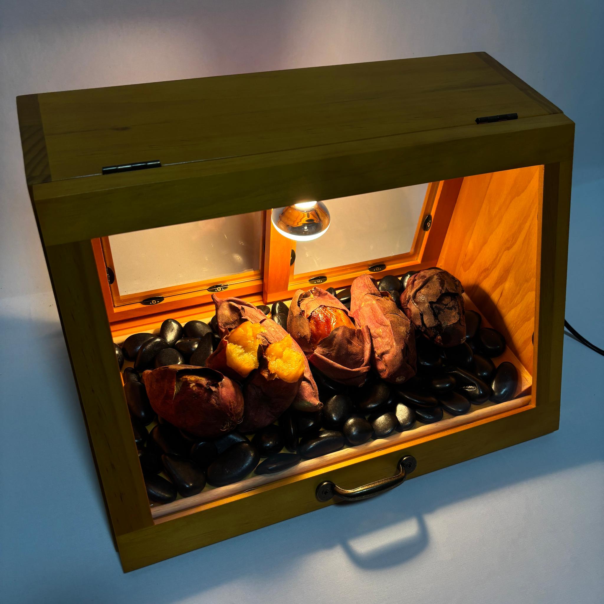 木製ホットショーケース 焼き芋保温ディスプレイケース【ナチュラル】 | 8枚目