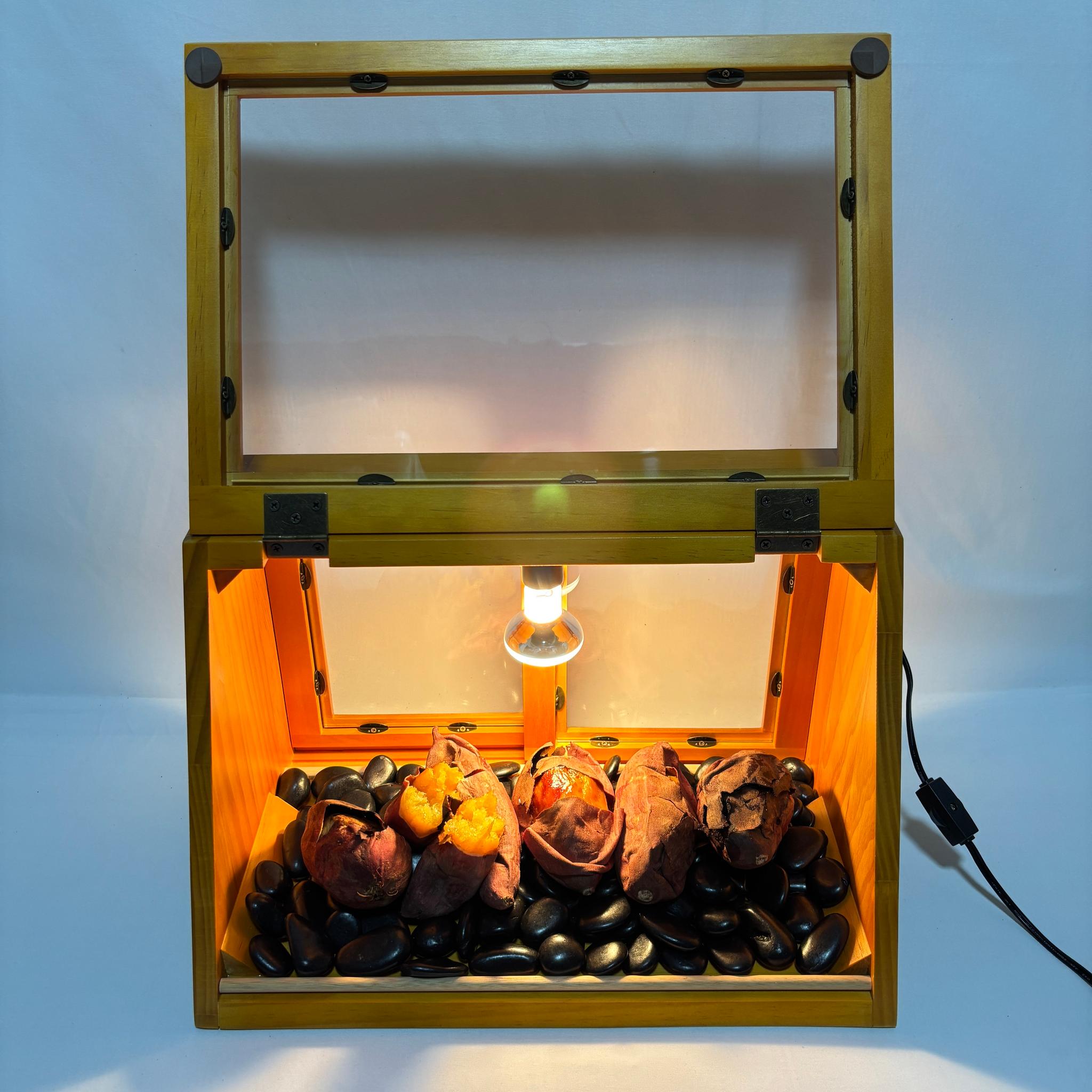 木製ホットショーケース 焼き芋保温ディスプレイケース【ナチュラル】 | 9枚目